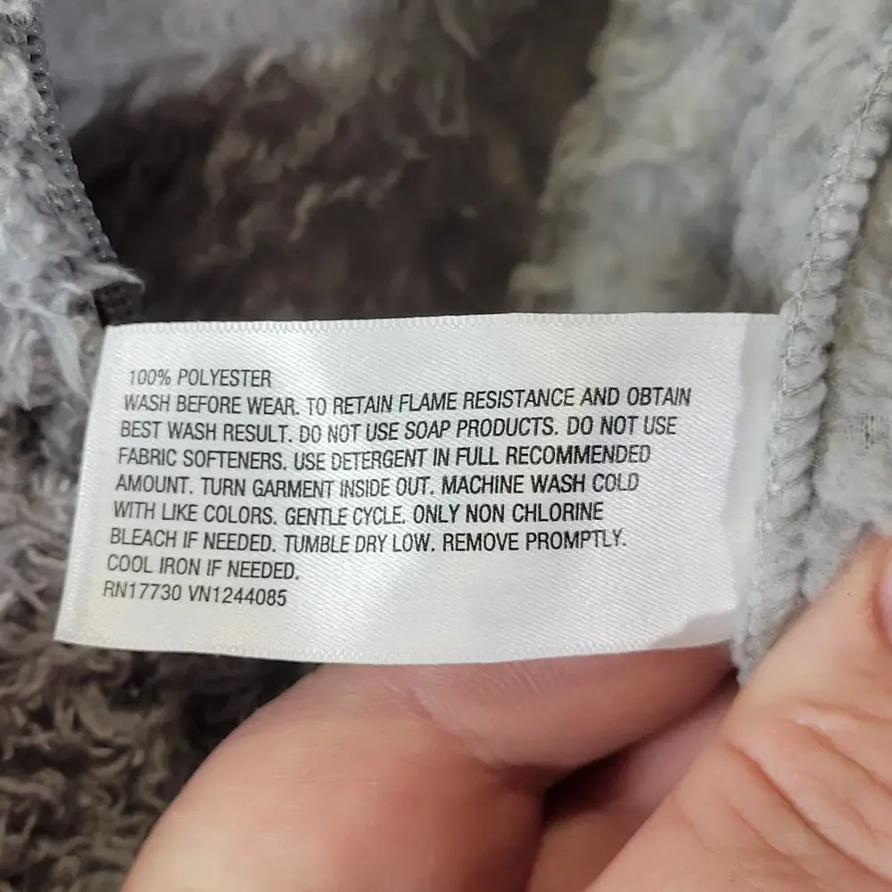 Cat & Jack Kids' Marshmallow Fleece Union Suit, Gray, Size XS (4/5), NWT